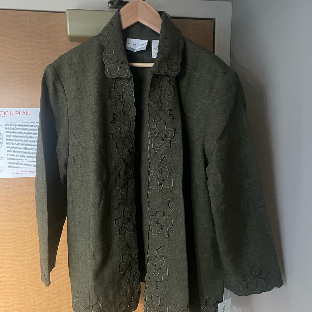 Alfred Dunner Green Blazer Classic Suit Jacket